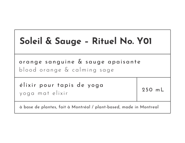 Soleil & Sauge ⏤ Rituel No. Y01 | Yoga Mat Elixir | 250 mL | Lightweight Refillable Bottle - Image 2